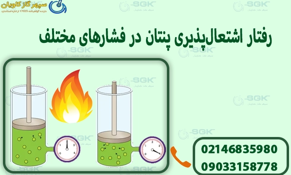 رفتار اشتعال‌پذیری پنتان در فشارهای مختلف