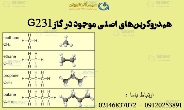 هیدروکربن‌های اصلی موجود در گاز G231